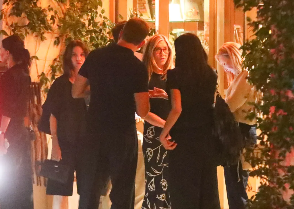 Jennifer Aniston, Jim Curtis, Courteney Cox, Lisa Kudrow, Jason Bateman, and Will Arnett at the Sunset Tower Hotel.