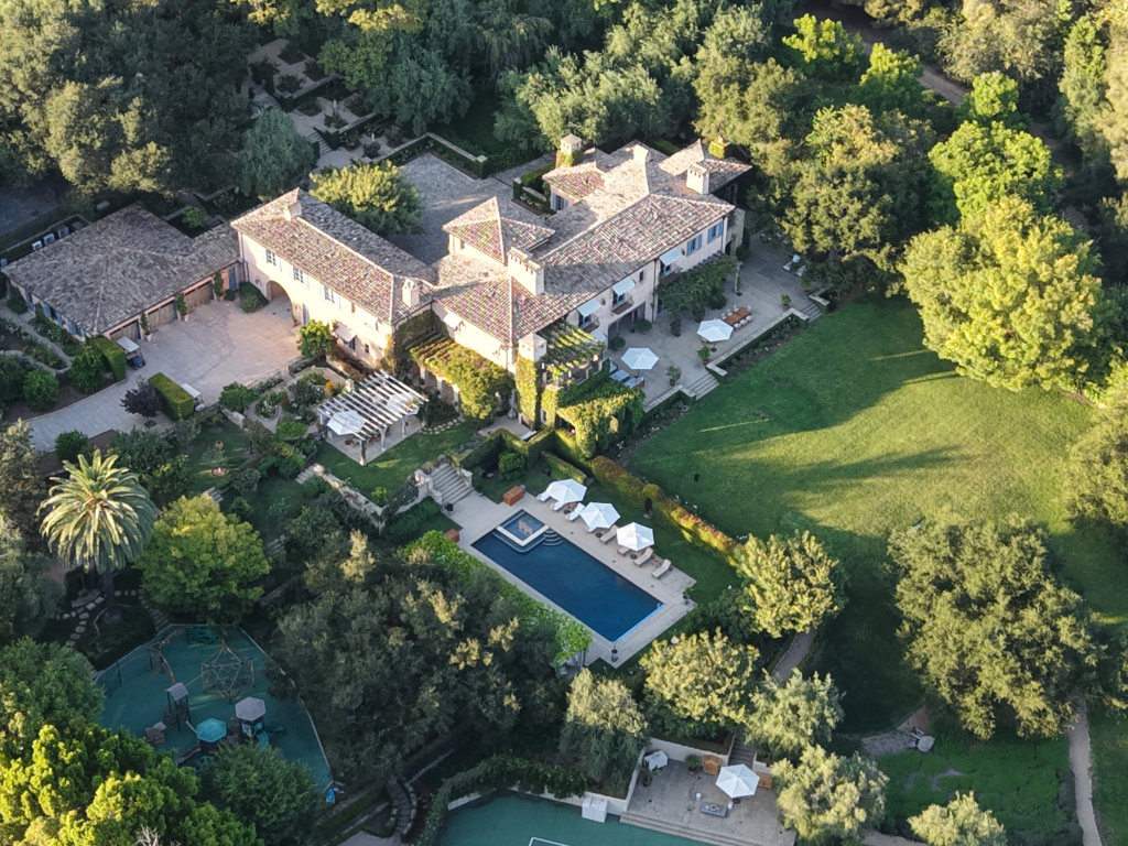Aerial view of Harry and Meghan's Montecito home.