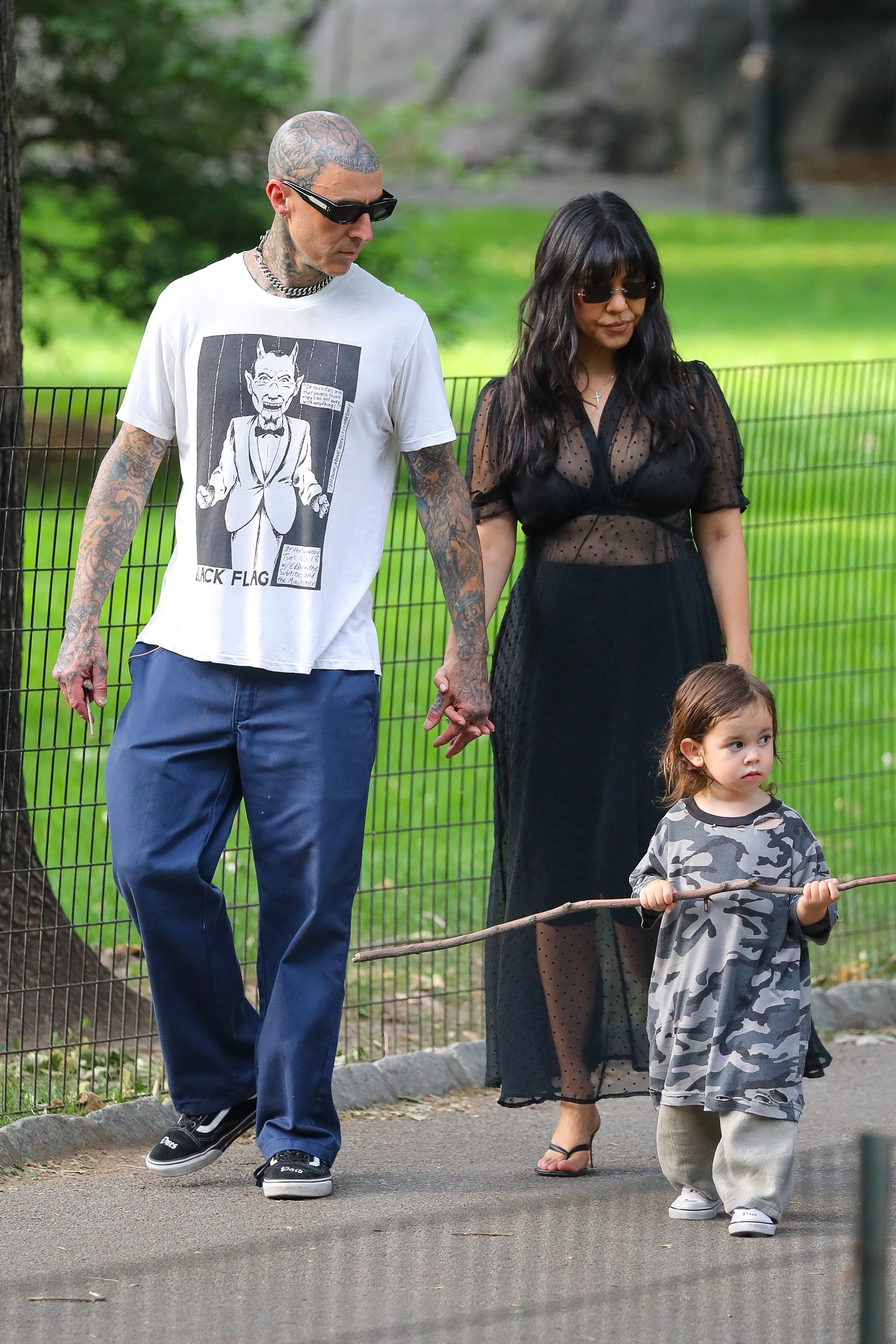Travis Barker and Kourtney Kardashian with son Rocky
