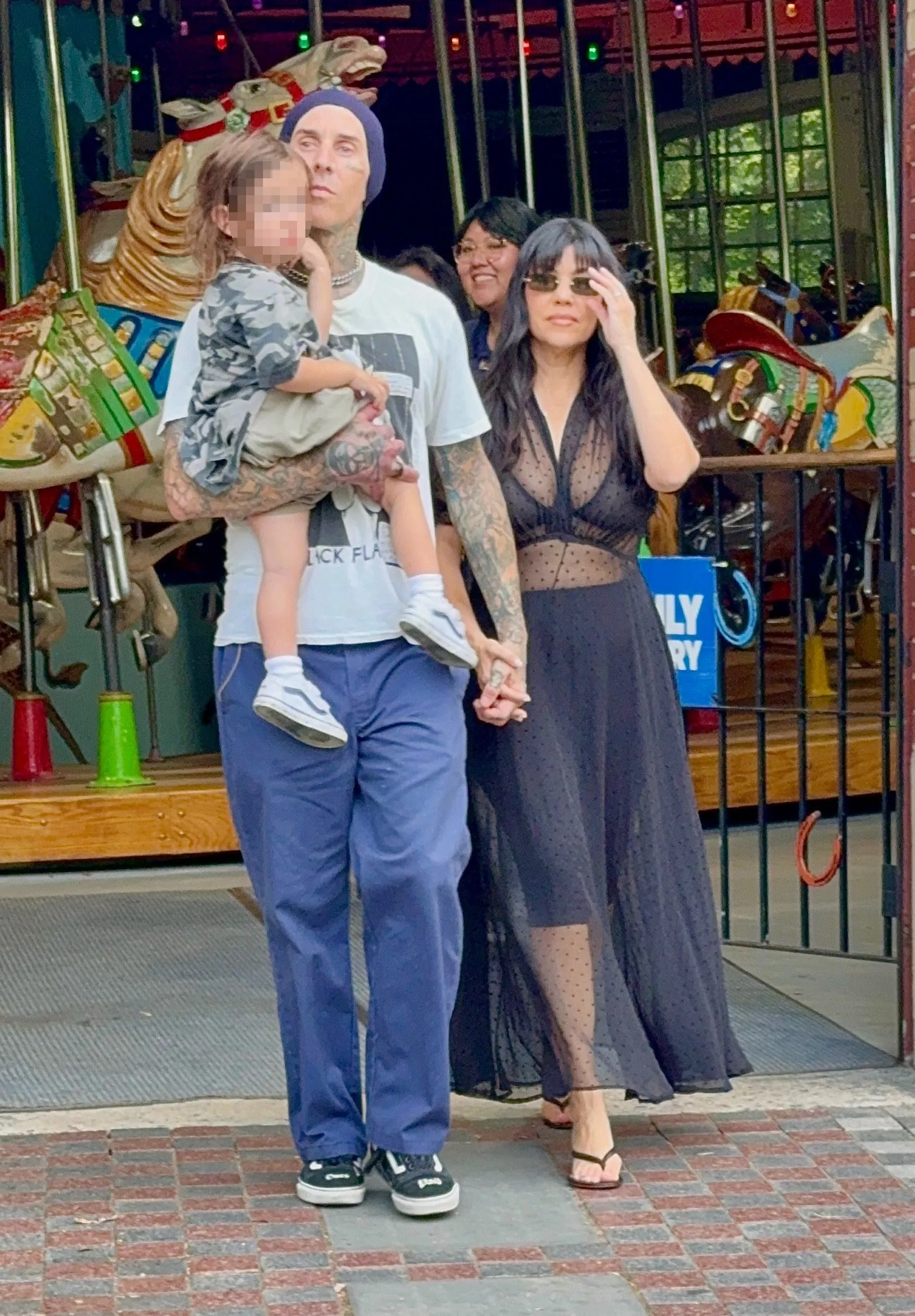 Travis Barker and Kourtney Kardashian with son Rocky
