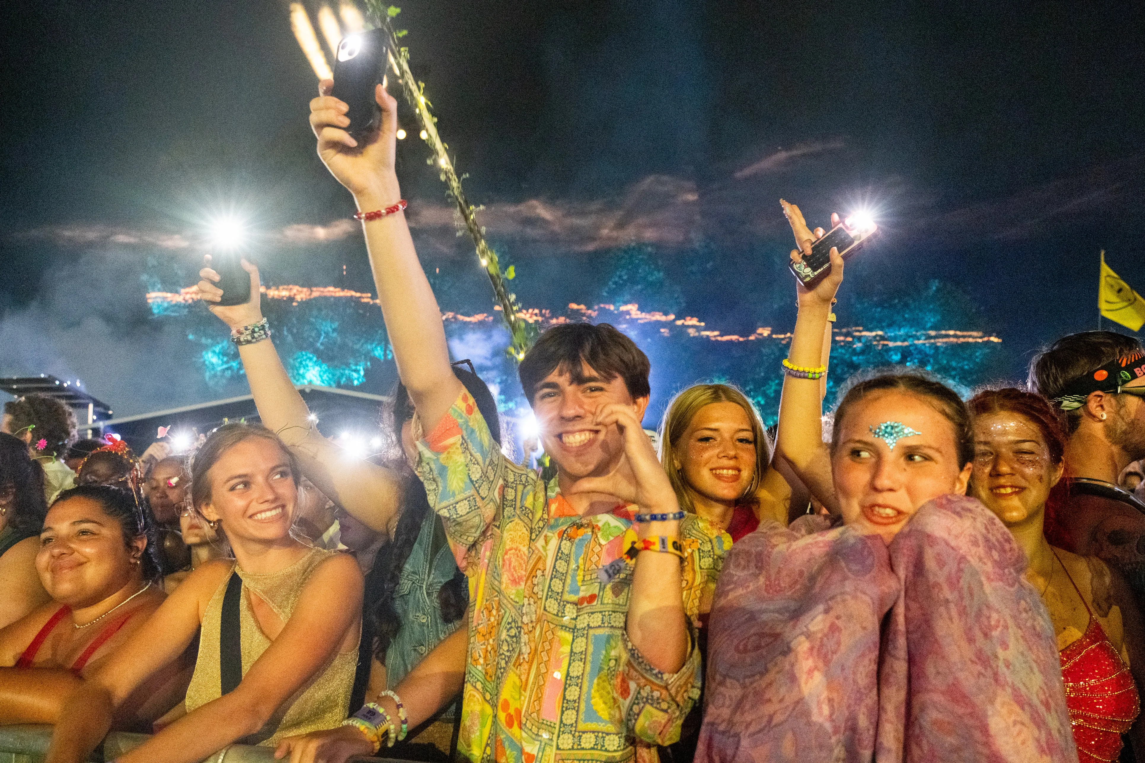 Festivalgoers are seen during Bonnaroo Music and Arts Festival on June 14, 2026.