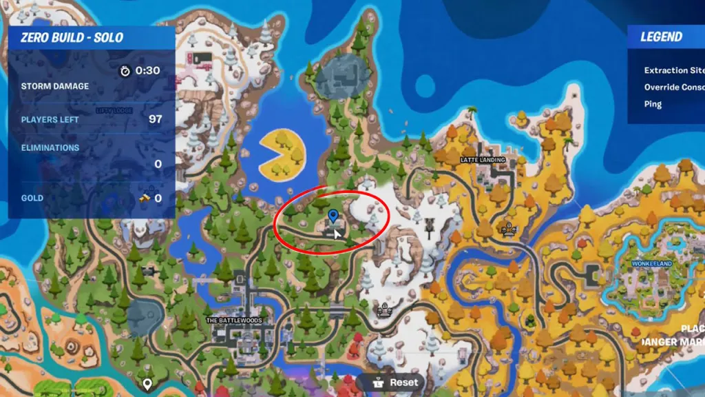 Fortnite FNAF Easter Egg Location Map