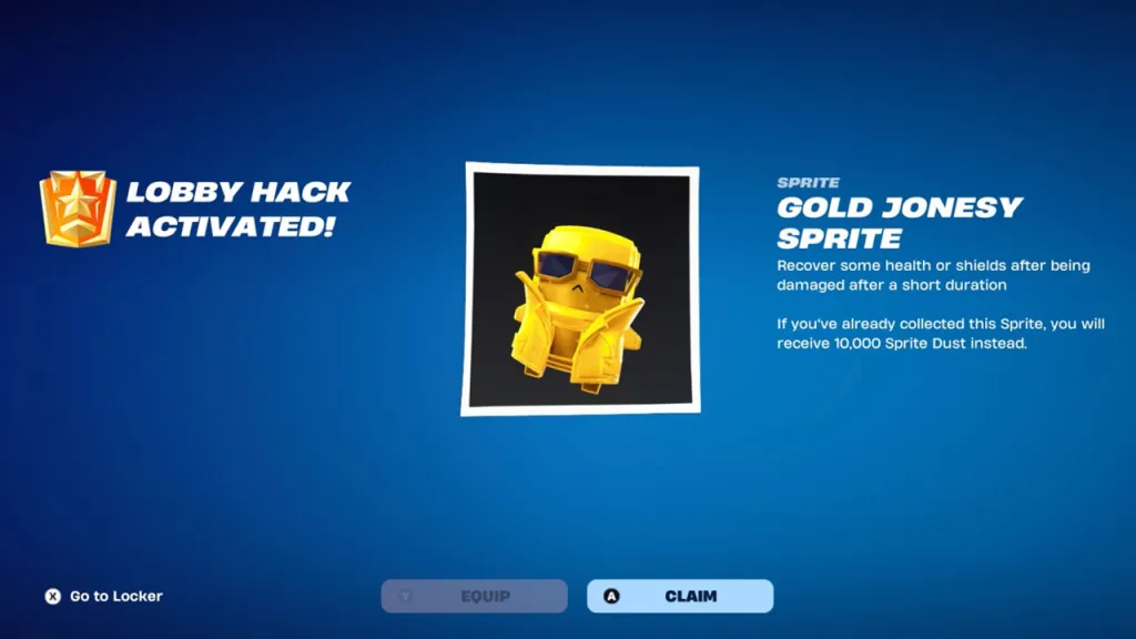 Fortnite Gold Jonesy Sprite Unlock