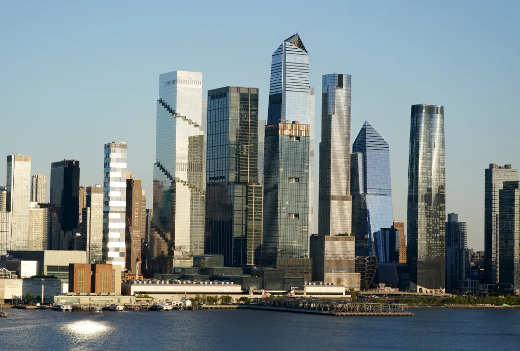 The New York City skyline as seen from Weehawken, New Jersey.