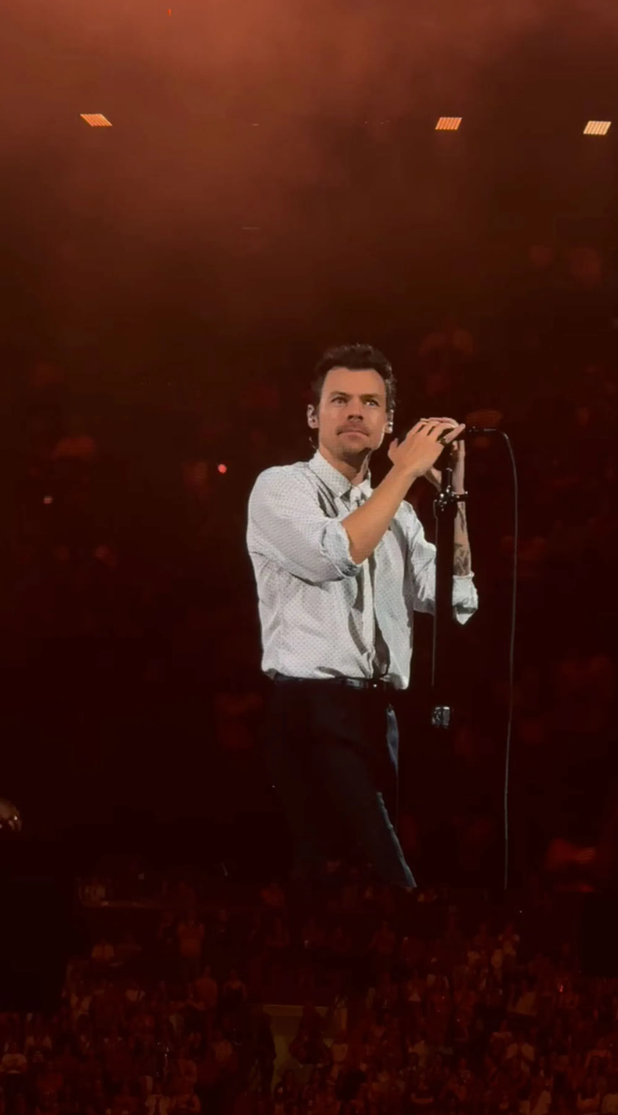 Harry Styles performing a tribute to Dolly Parton at Madison Square Garden.