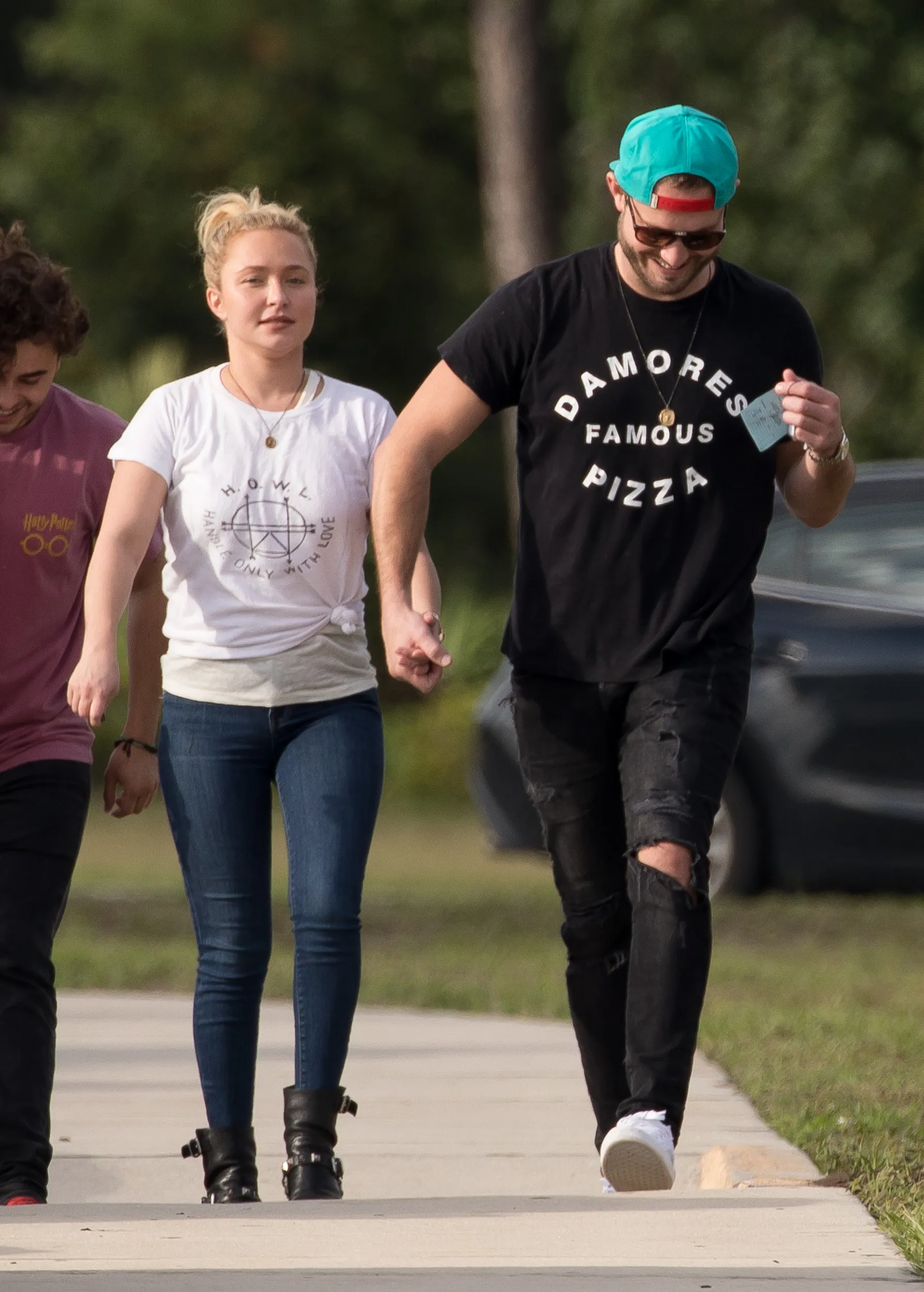 Hayden Panettiere holds hands with boyfriend Brian Hickerson.
