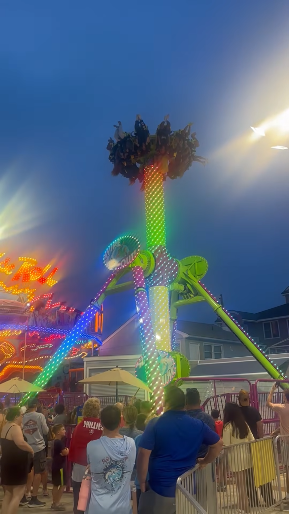People suspended upside down on an amusement park ride that malfunctioned.