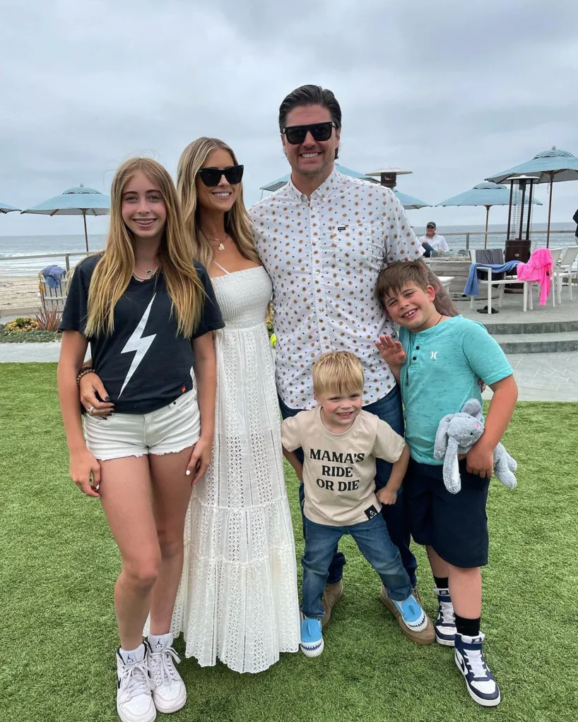 Heather Rae El Moussa and Tarek El Moussa with their three children.