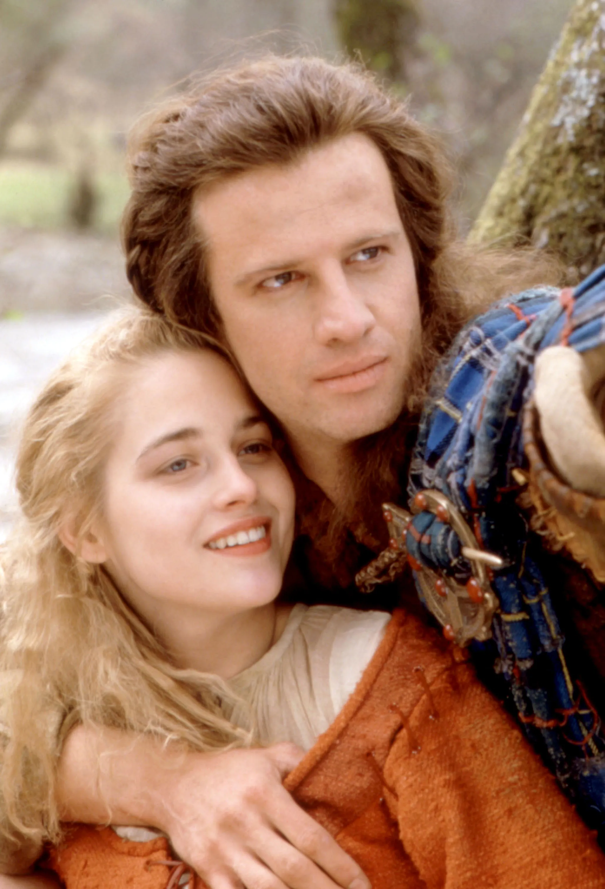 Beatie Edney and Christopher Lambert in a romantic scene from the film 