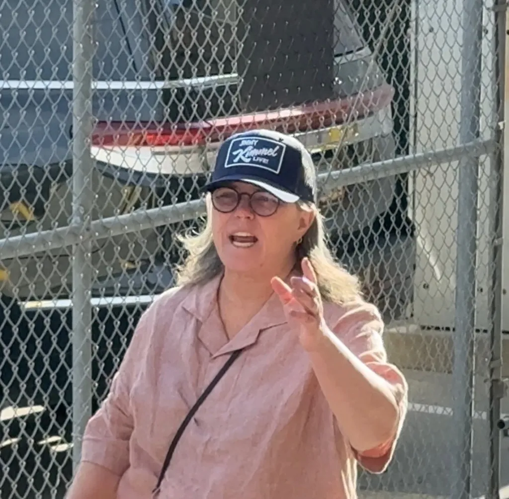 Rosie O'Donnell exiting Jimmy Kimmel Live! in Hollywood.