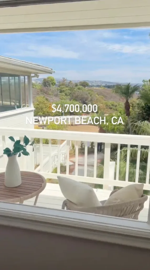A house listing at 608 Saint James Pl in Newport Beach, California for $4,700,000.