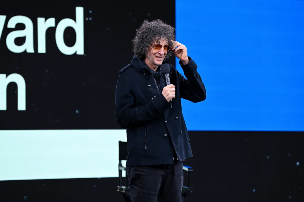 Howard Stern speaking onstage at the SiriusXM Next Generation event.