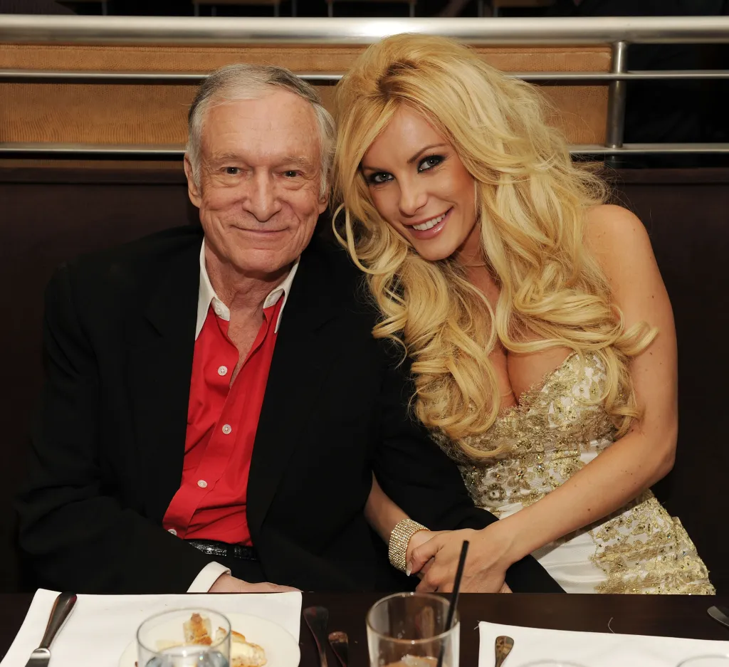 Hugh Hefner and Crystal Harris celebrate at The Palms Casino Resort.