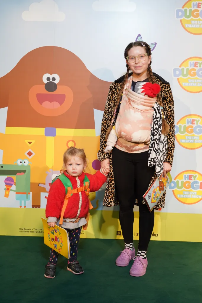 Jessie Cave with her children at the gala performance of 