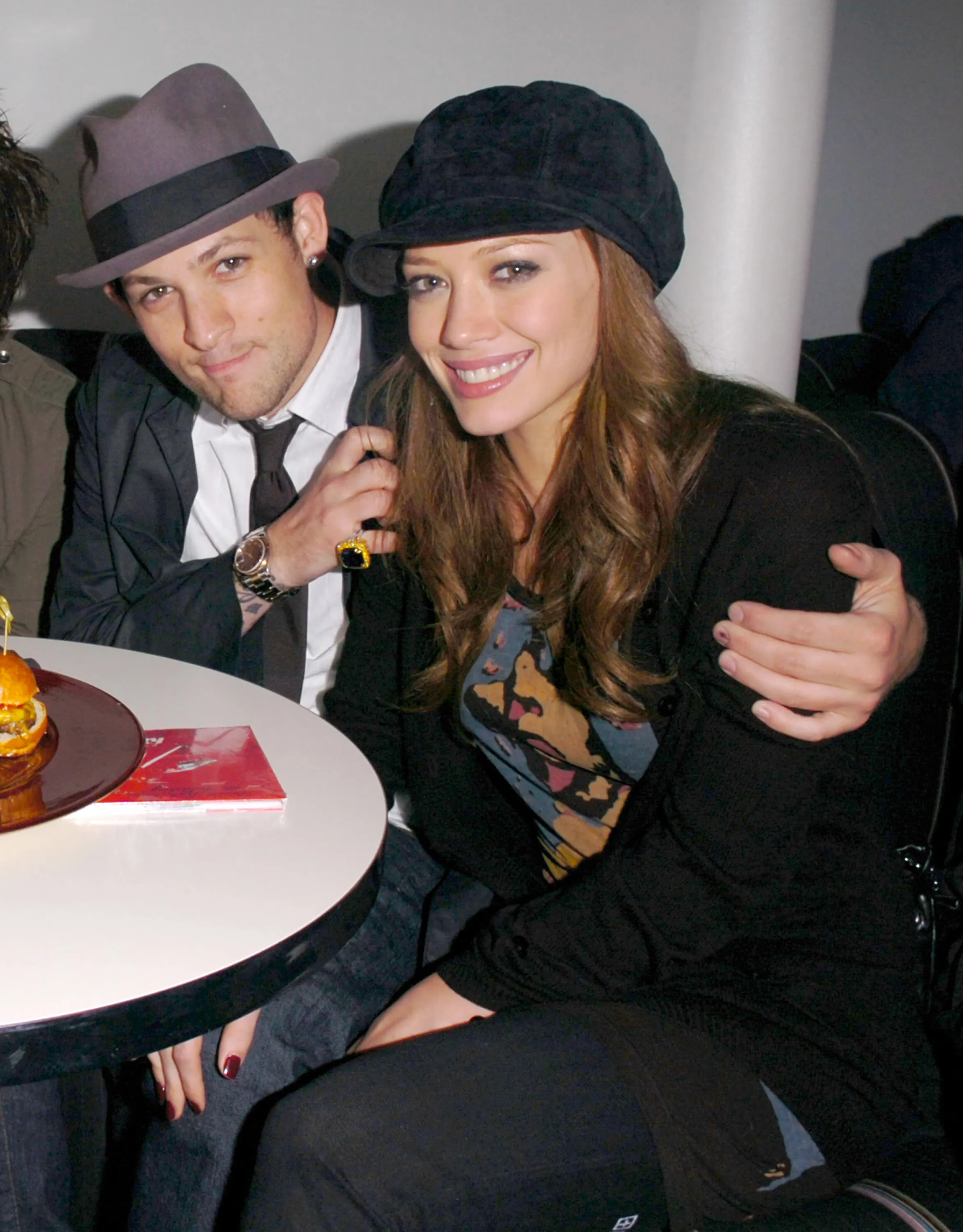 Joel Madden and Hilary Duff at the Comix in New York City, New York.