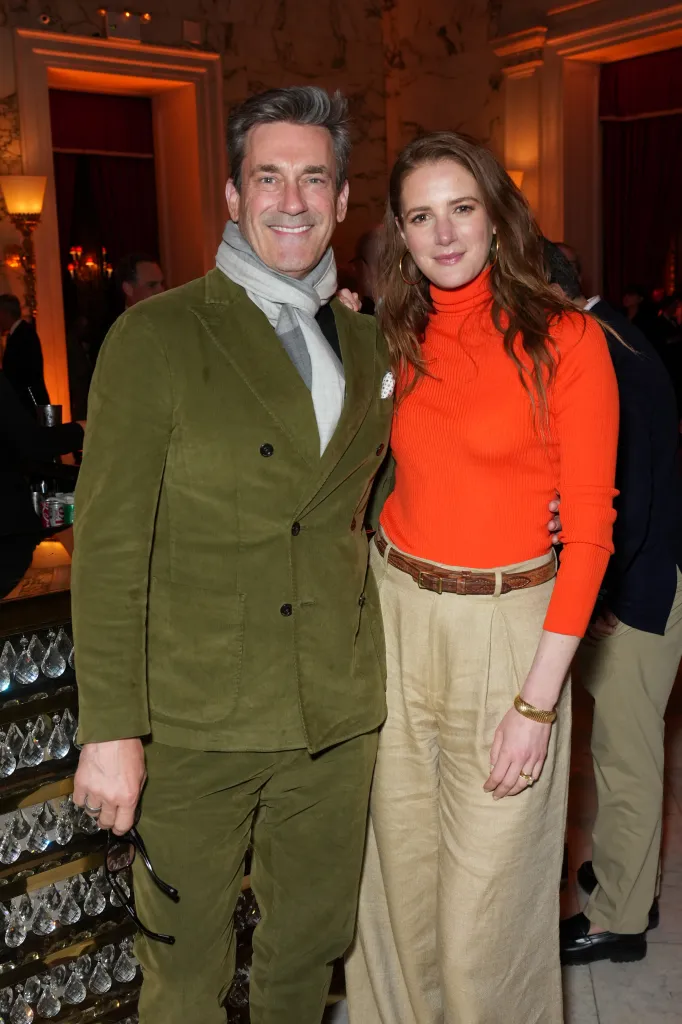 Jon Hamm and Anna Osceola smiling at 