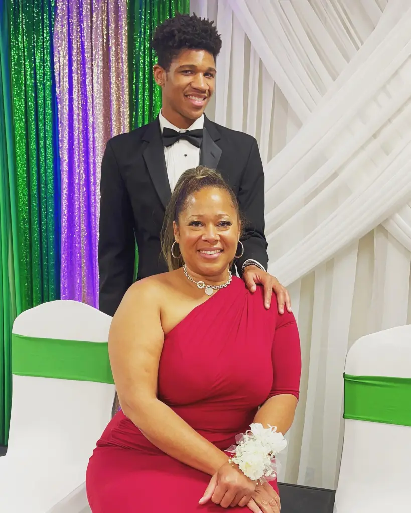 Keshia Thomas pictured with a young man.