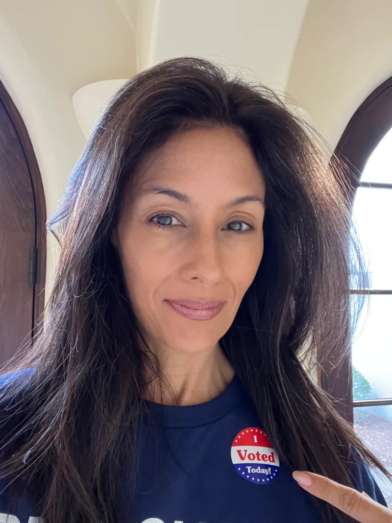 Liz Cho wearing an 