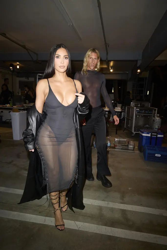 Kim Kardashian and Ludovic de Saint Sernin leaving the UpDate pop-up on Melrose.