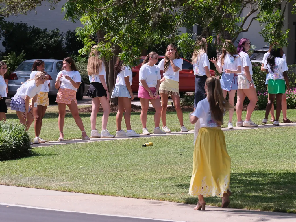 Sorority hopefuls on the Louisiana State University campus during Rush week.