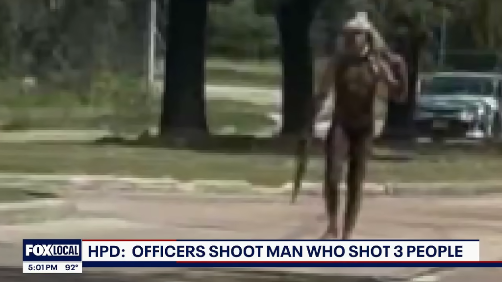 A gunman who opened fire on several cars in Houston, Texas, was shot by police on Aug. 14, 2026.