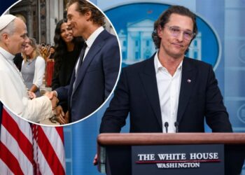 Matthew McConaughey teases political ambitions during visit with Pope Leo XIV in Vatican City
