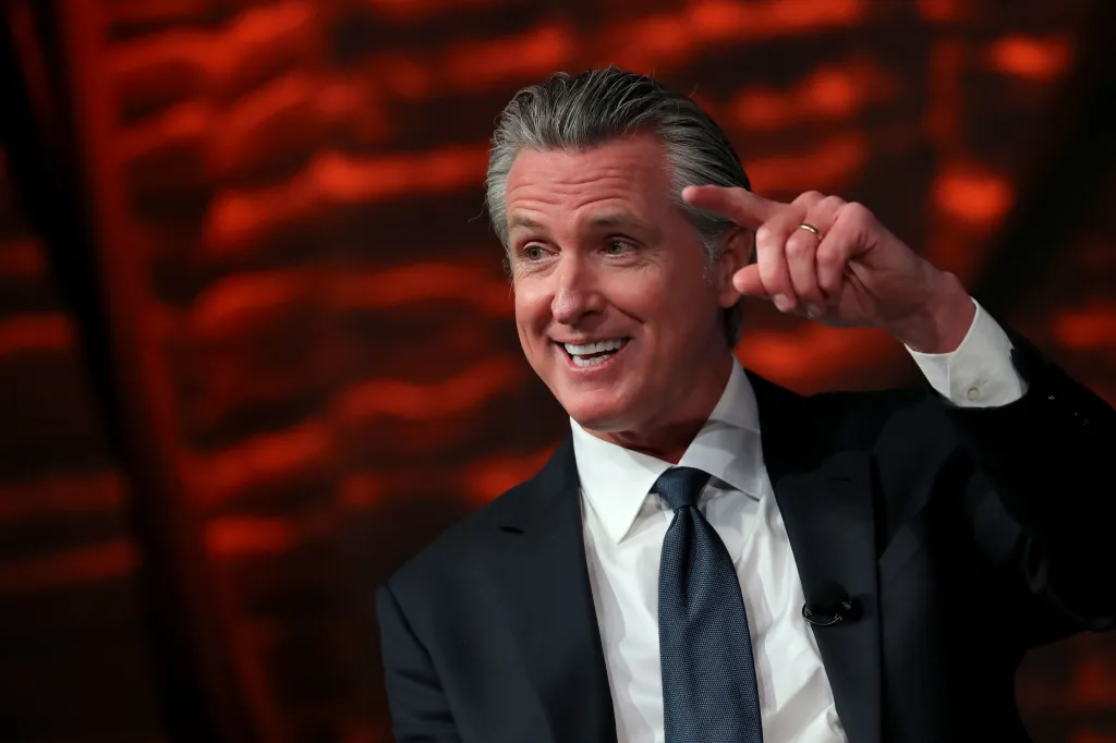 California Governor Gavin Newsom speaking at the U.S. Conference of Mayors' 94th Annual Meeting.