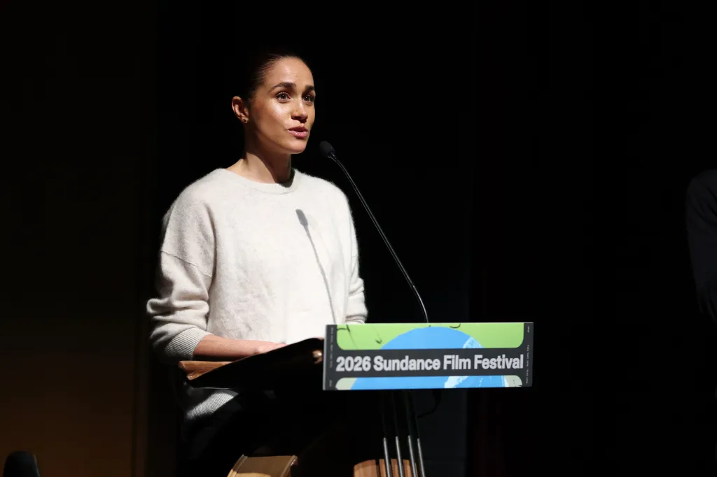 Meghan, Duchess of Sussex speaks onstage at the 2026 Sundance Film Festival.