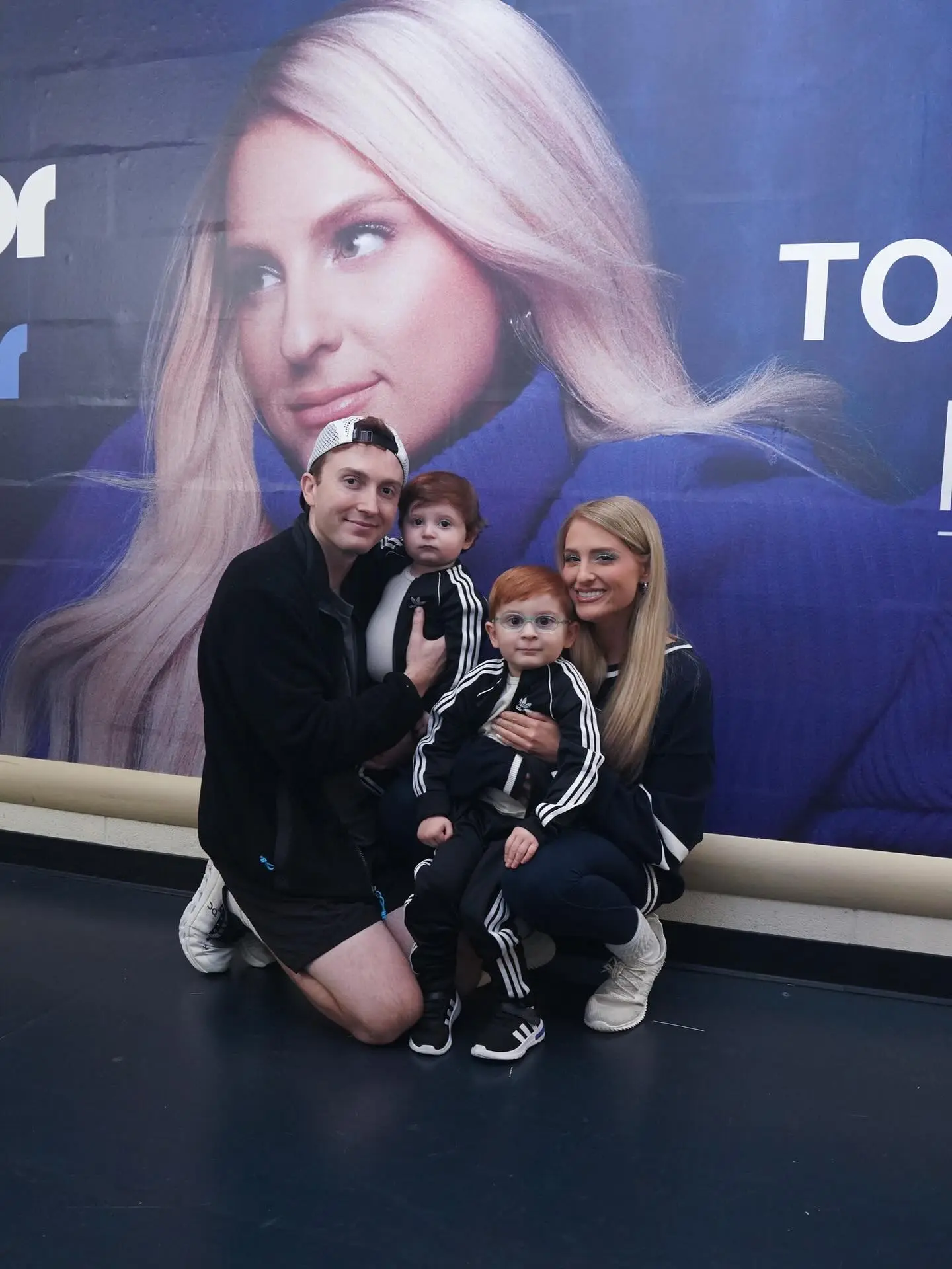 Meghan Trainor and Daryl Sabara with their kids.