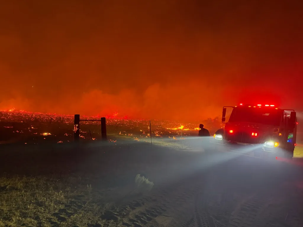 Sparks Fire units working to contain the Bug Fire and Fred Fire.