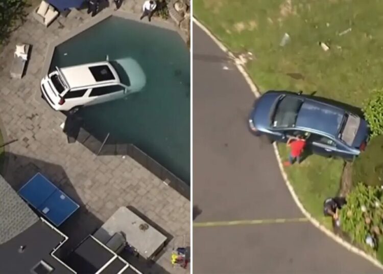 Woman dies after plunging her SUV into Long Island swimming pool