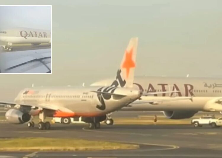 Jetstar, Qatar Airways planes narrowly avoid collision at Sydney airport, 1 crew member injured