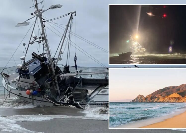 California beach shut down after 58-foot boat runs aground — spilling toxic chemicals