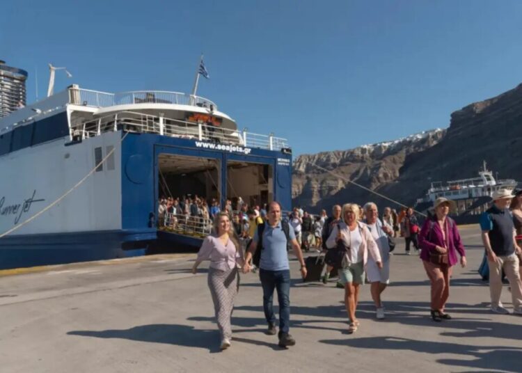 Ferry at popular island hotspot dubbed ‘the vomit comet’ as tourists battle brutal seasickness in rough weather