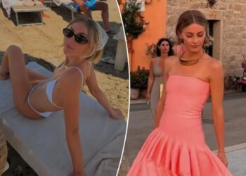 Julianne Hough flaunts her toned figure in bikinis as she shares snaps from her trip to Sardinia