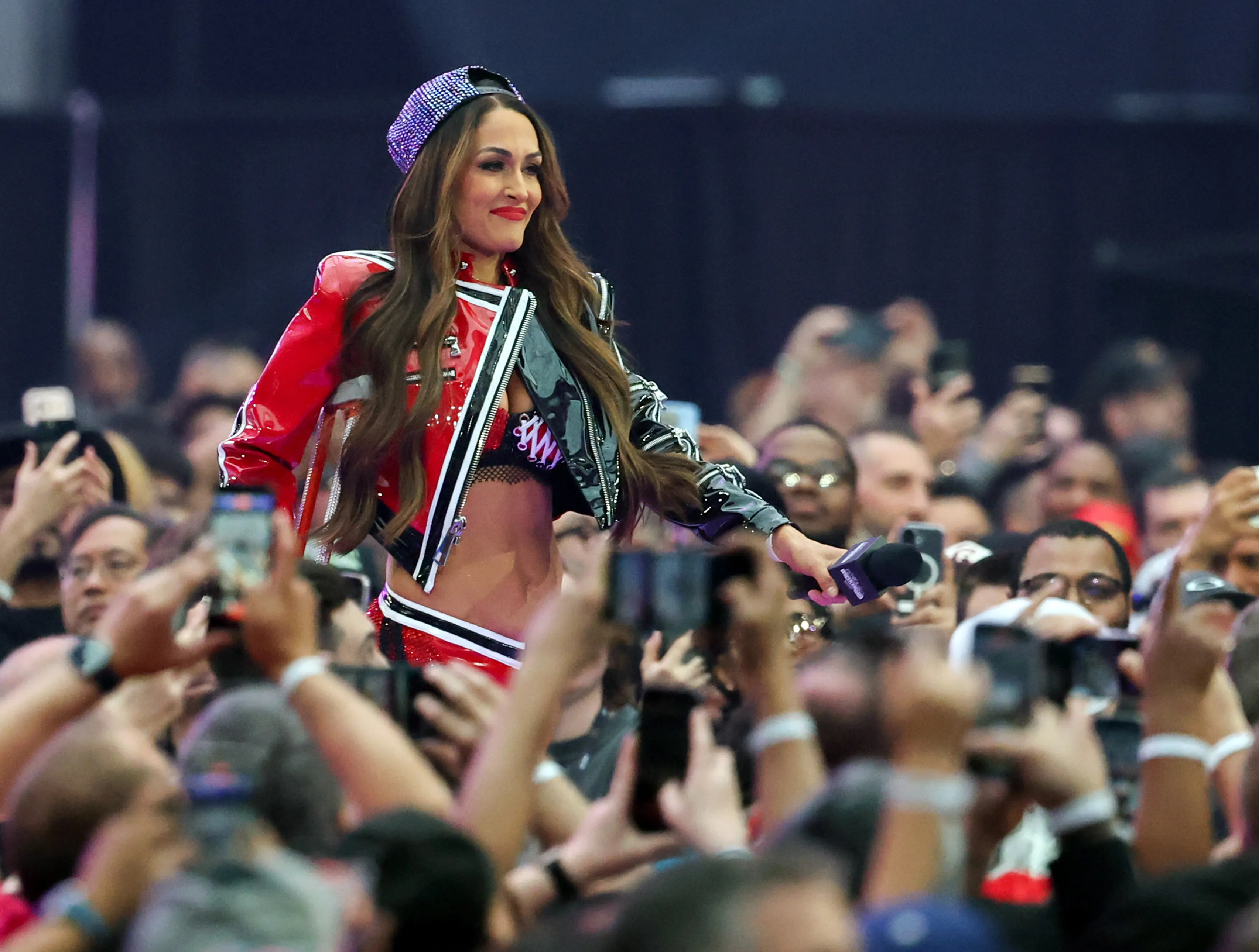 Nikki Bella being introduced at WrestleMania 42.