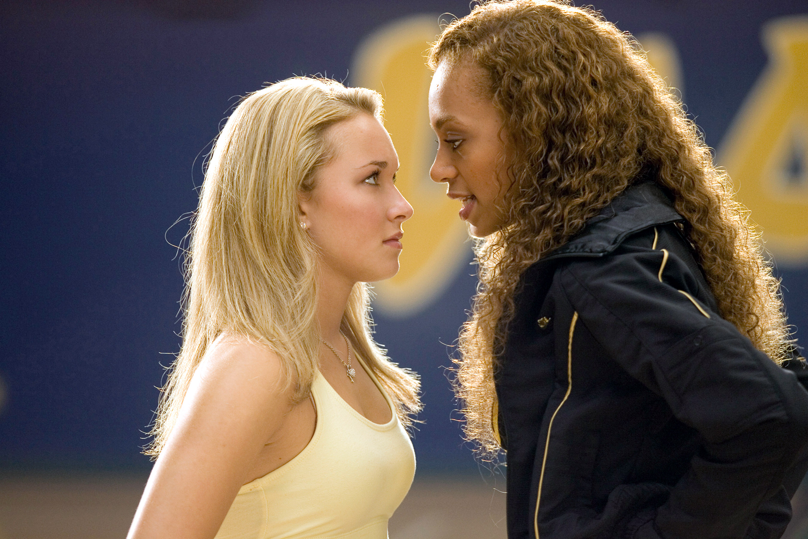 Hayden Panettiere and Solange Knowles in a tense face-off in 