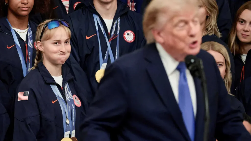 ‘Hold your breath girl’: Olympic medalist’s response to Trump has internet chortling