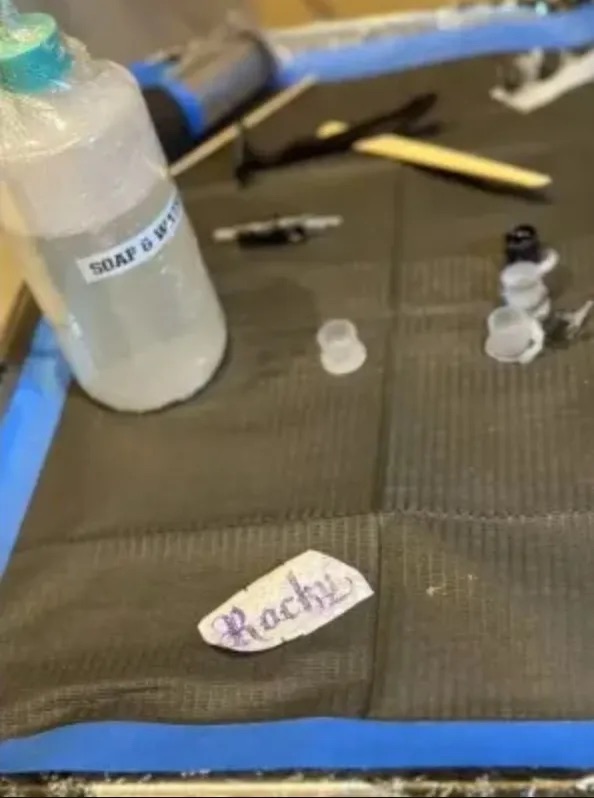 A tattoo stencil of the name