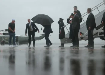 ‘Get this man a catering cart’: Internet ridicules Trump as he battles Mother Nature