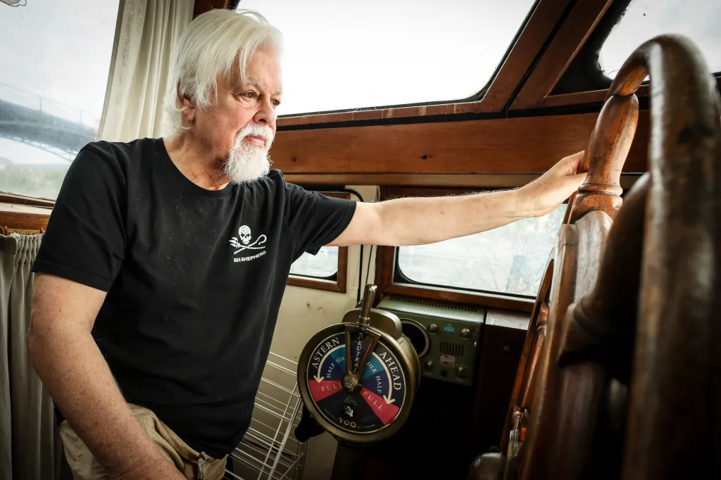 Paul Watson poses for a photo after he was removed from Interpol's most-wanted list on July 23, 2025.