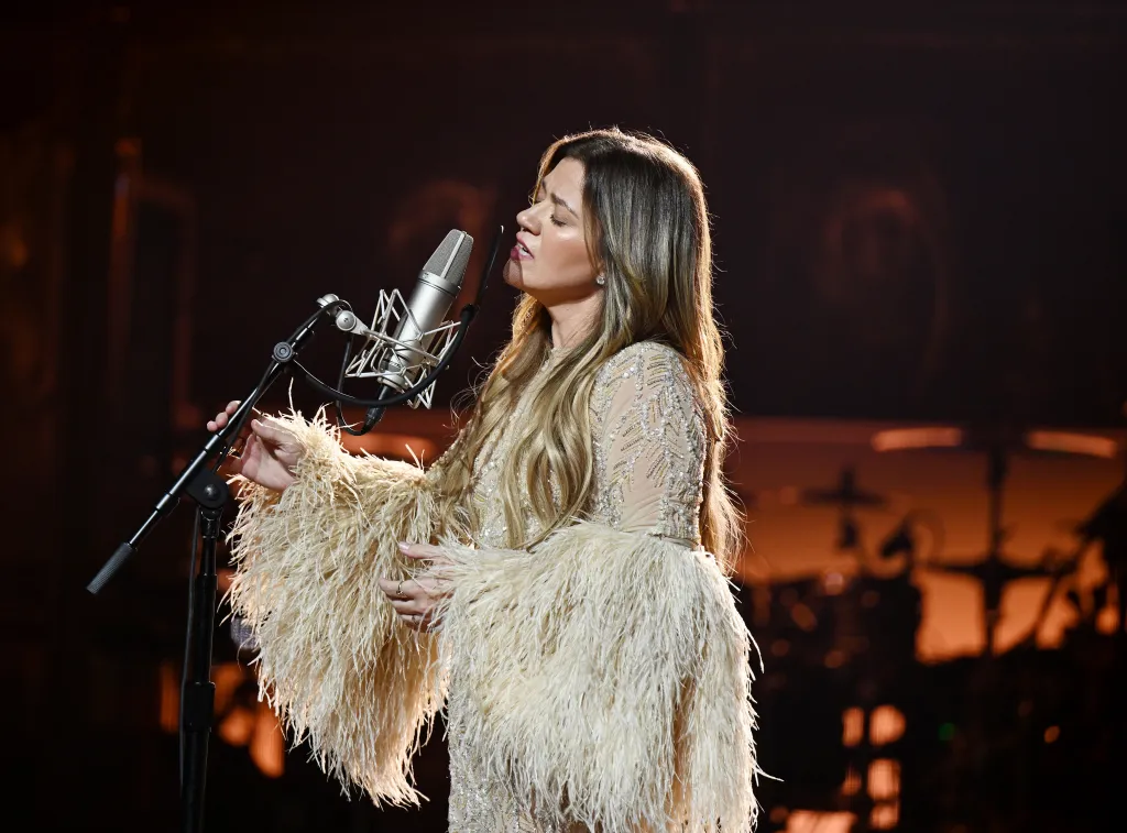 Kelly Clarkson performing at her Las Vegas residency.