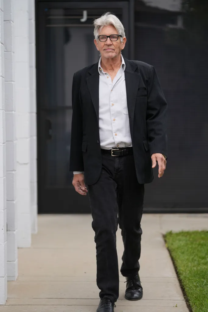 Actor Eric Roberts walking outside in Los Angeles.
