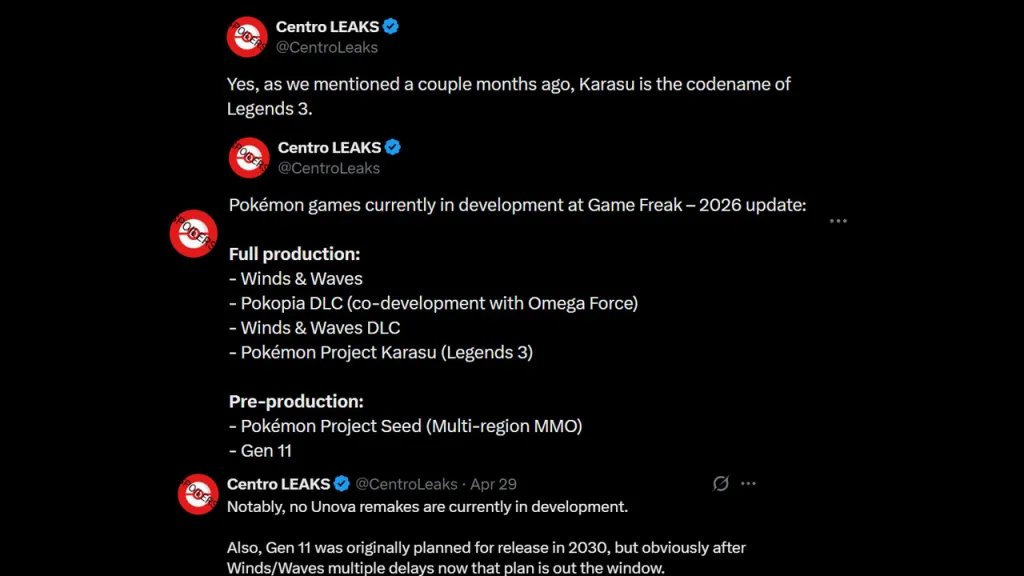 Pokémon Legends 3 Update Leak