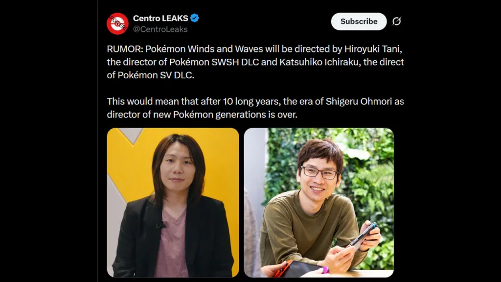 Pokémon Winds and Wave Director Leak