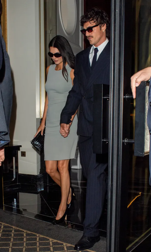 Kendall Jenner and Jacob Elordi holding hands on a dinner date.