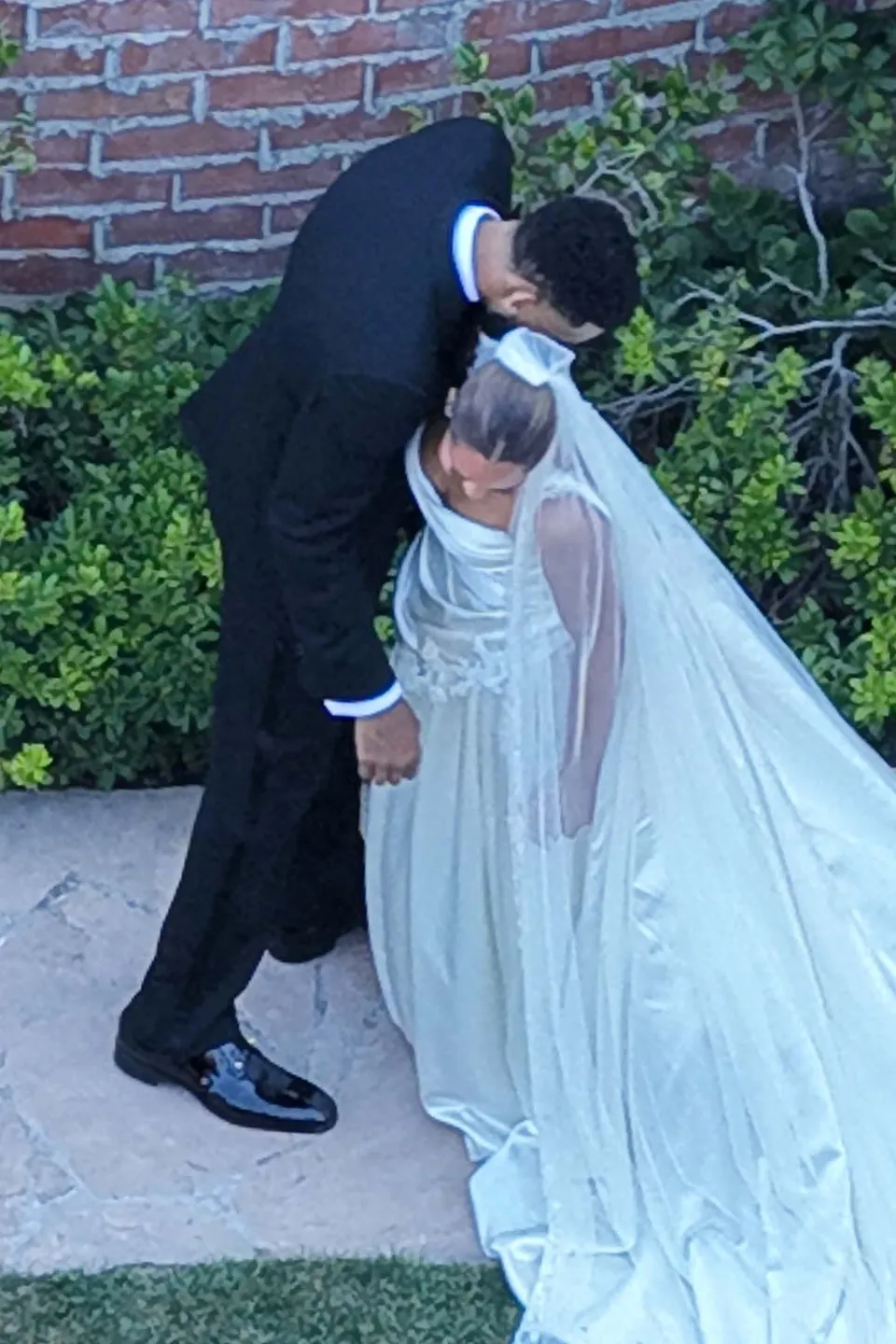 Karl-Anthony Towns and Jordyn Woods at their wedding ceremony.