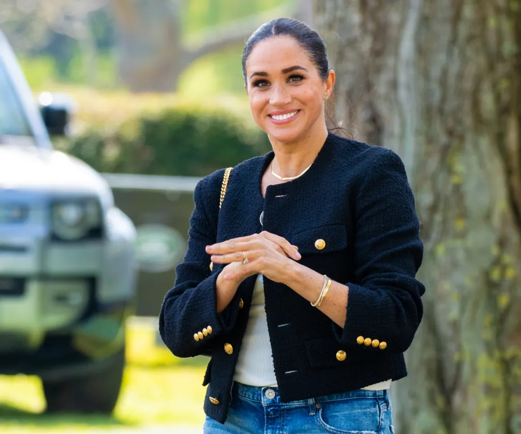 Meghan Markle, Duchess of Sussex, smiling.