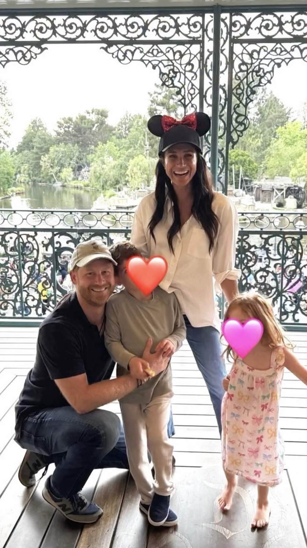 Prince Harry, Meghan Markle, and their children Archie and Lilibet celebrating Lilibet's birthday at Disneyland.