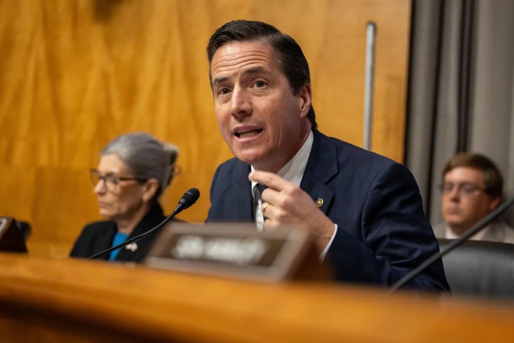 Senator Bernie Moreno speaking at a Senate committee hearing.